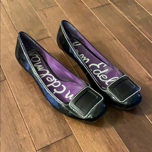 Sam Edelman Black Patent Leather Kitten Heel Shoes